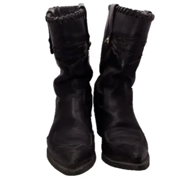 Harley-Davidson Ladies Black Leather Motorcycle Riding Boots Size 8M USA Made - Picture 5 of 16